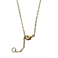 Gold Chain Necklace with Rectangular Erinite Gold Pendant